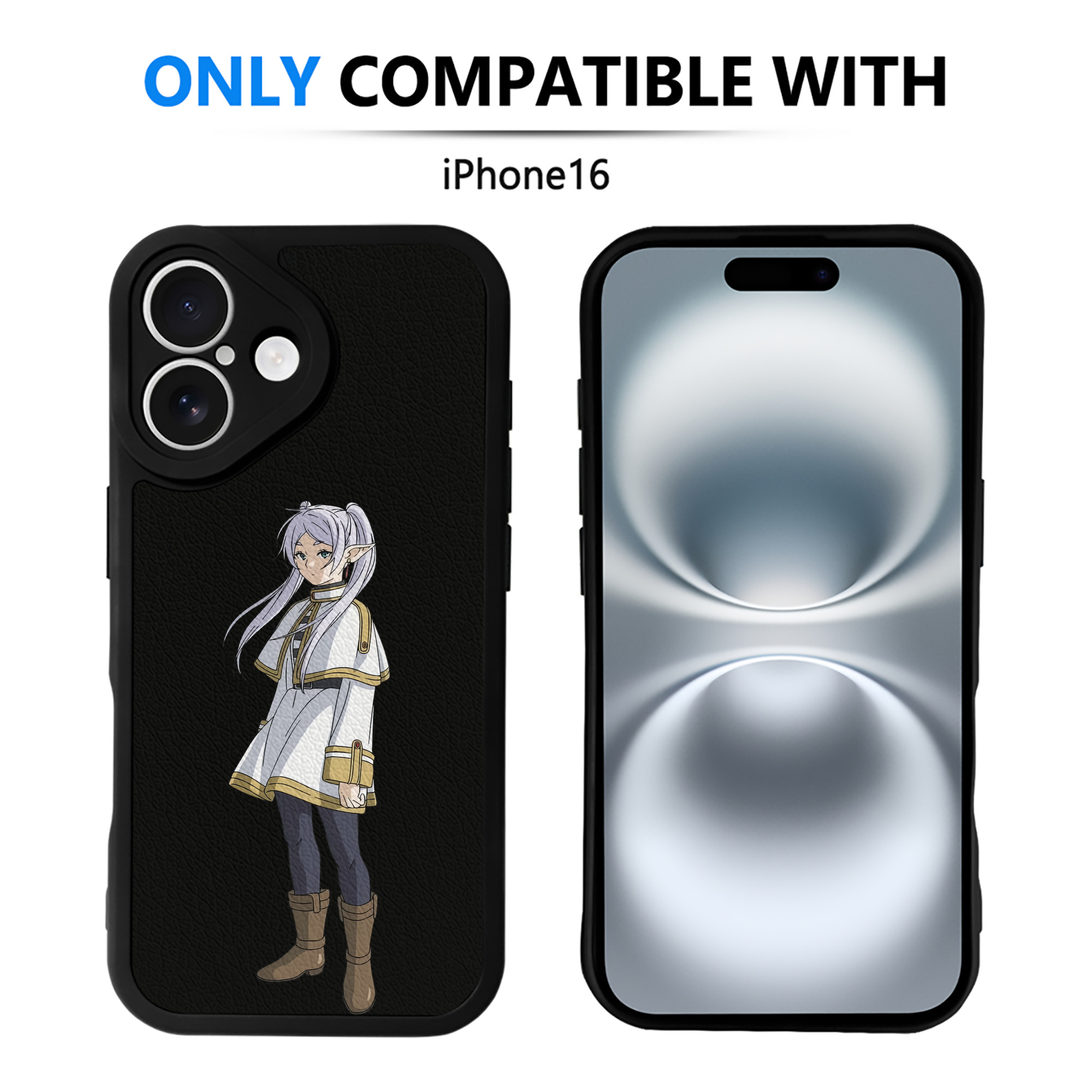 （画像用） 葬送のフリーレン Frieren 【iPhone 16シリーズ対応】シリコンスマホケース（レザー調） 材質：シリコン